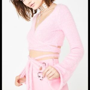 Sugar thrillz pink wrap sweater